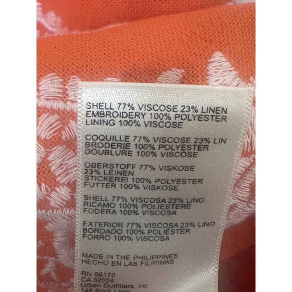 Maeve Anthropologie Dress Women 4 Embroidered Starfish Linen Viscose Boho Resort - Picture 7 of 10